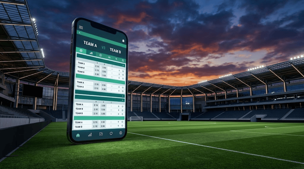 Bangbet mobile sportsbook in a football stadium